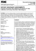 Deposit Insurance Assessments Proposed Assessment Rate Adjustment Guidelines for Large Institutions and Insured Foreign Branches in Risk Category I