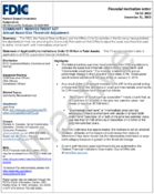 Community Reinvestment Act Annual AssetSize Threshold Adjustment