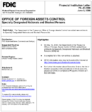 Office of Foreign Assets Control Specially Designated Nationals and Blocked Persons