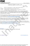 FOREIGN ASSETS CONTROL ACT Specially Designated Nationals and Blocked Persons