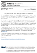 FDIC Issues February List of Banks Examined for CRA Compliance