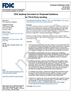 FDIC Seeking Comment on Proposed Guidance for ThirdParty Lending