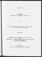 FDIC view on House of Representatives Bill H R 1062 The Financial Services Competitiveness Act of 1995 and Related Issues