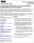Intercompany Income Tax Allocation Agreements Proposed Addendum to the Interagency Policy Statement
