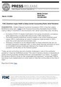 FDIC Chairman Urges FASB to Delay Certain Accounting Rules Amid Pandemic