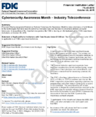 Cybersecurity Awareness Month  Industry Teleconference