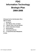 FDIC Information Technology Strategic Plan 2000  2005
