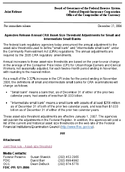 Joint ReleaseAgencies Release Annual CRA AssetSize Threshold Adjustments for Small and Intermediate Small Banks