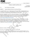 Foreign Assets Control Act Specially Designated Nationals and Blocked Persons