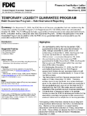 Temporary Liquidity Guarantee Program Debt Guarantee Program  Debt Instrument Reporting