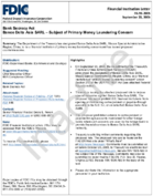 Bank Secrecy Act Banco Delta Asia SARL  Subject of Primary Money Laundering Concern