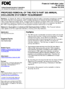 Proposed Removal of the FDICs Part 350 Annual Disclosure Statement Requirement