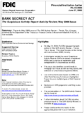 Bank Secrecy Act The Suspicious Activity Report Activity Review May 2006 Issue