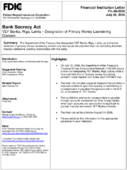 Bank Secrecy Act VEF Banka Riga LatviaDesignation of Primary Money Laundering Concern