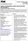 Annual Independent Audits and Reporting Requirements Proposed Amendment to Part 363