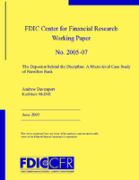 The Depositor Behind the Discipline A MicroLevel Case Study of Hamilton Bank
