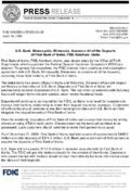 US Bank Minneapolis Minnesota Assumes All of the Deposits of First Bank of Idaho FSB Ketchum Idaho
