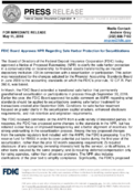 FDIC Board Approves NPR Regarding Safe Harbor Protection for Securitizations