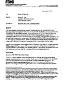 Proposed 2016 FDIC Operating Budget