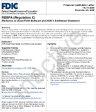 RESPA Regulation X  Revisions to Good Faith Estimate and HUD1 Settlement Statement