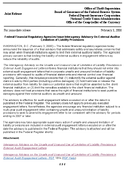 Joint ReleaseFederal Financial Regulatory Agencies Issue Interagency Advisory On External Auditor Limitation of Liability Provisions