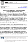Metcalf Bank Lees Summit Missouri Assumes All of the Deposits of American Sterling Bank Sugar Creek Missouri