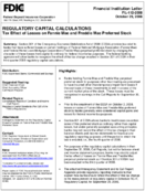 Regulatory Capital Calculations Tax Effect of Losses on Fannie Mae and Freddie Mac Preferred Stock