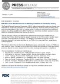 FDIC Announces New Members for the Advisory Committee on Community Banking