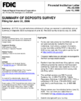 Summary of Deposits Survey