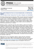 Final Agenda Released for Forum on Overcoming Obstacles to Small Business Lending