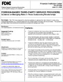 ForeignBased ThirdParty Service Providers Guidance on Managing Risks in These Outsourcing Relationships