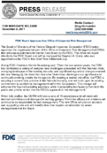 FDIC Board Approves New Office of Corporate Risk Management