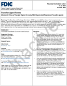 Transfer Agent Forms Electronic Filing of Transfer Agent Forms by FDICSupervised Registered Transfer Agents