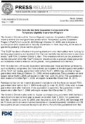 FDIC Extends the Debt Guarantee Component of Its Temporary Liquidity Guarantee Program