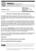 FDIC Issues List of Banks Examined for CRA Compliance