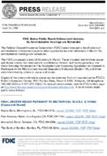 FDIC Makes Public March Enforcement Actions No Administrative Hearings are Scheduled