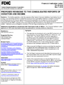 Proposed Revisions to the Consolidated Reports of Condition and Income