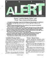 FDIC Fraud Alert Volume 3 Number 4 Spring 1994