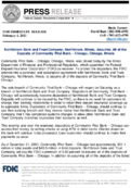 Northbrook Bank and Trust Company Northbrook Illinois Assumes All of the Deposits of Community First Bank  Chicago Chicago Illinois