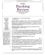 FDIC Banking Review Vol 7 No 1