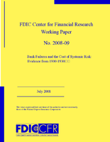 Bank Failures and the Cost of Systemic Risk Evidence from 19001930