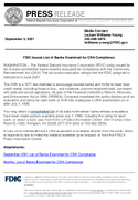 FDIC Issues List of Banks Examined for CRA Compliance