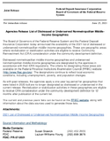 Joint ReleaseAgencies Release List of Distressed or Underserved Nonmetropolitan MiddleIncome Geographies