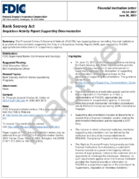 Bank Secrecy Act Suspicious Activity Report Supporting Documentation