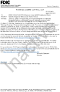 FOREIGN ASSETS CONTROL ACT Specially Designated Nationals and Blocked Persons