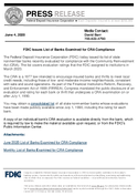FDIC Issues List of Banks Examined for CRA Compliance