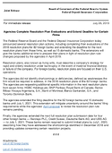 Agencies Complete Resolution Plan Evaluations and Extend Deadline for Certain Firms