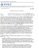 Depository Institution Reports Revisions to the Consolidated Reports of Condition and Income Call Report