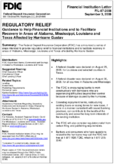Regulatory Relief Guidance to Help Financial Institutions and to Facilitate Recovery in Areas of Alabama Mississippi Louisiana and Texas Affected by Hurricane Gustav