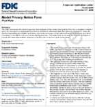 Model Privacy Notice Form  Final Rule